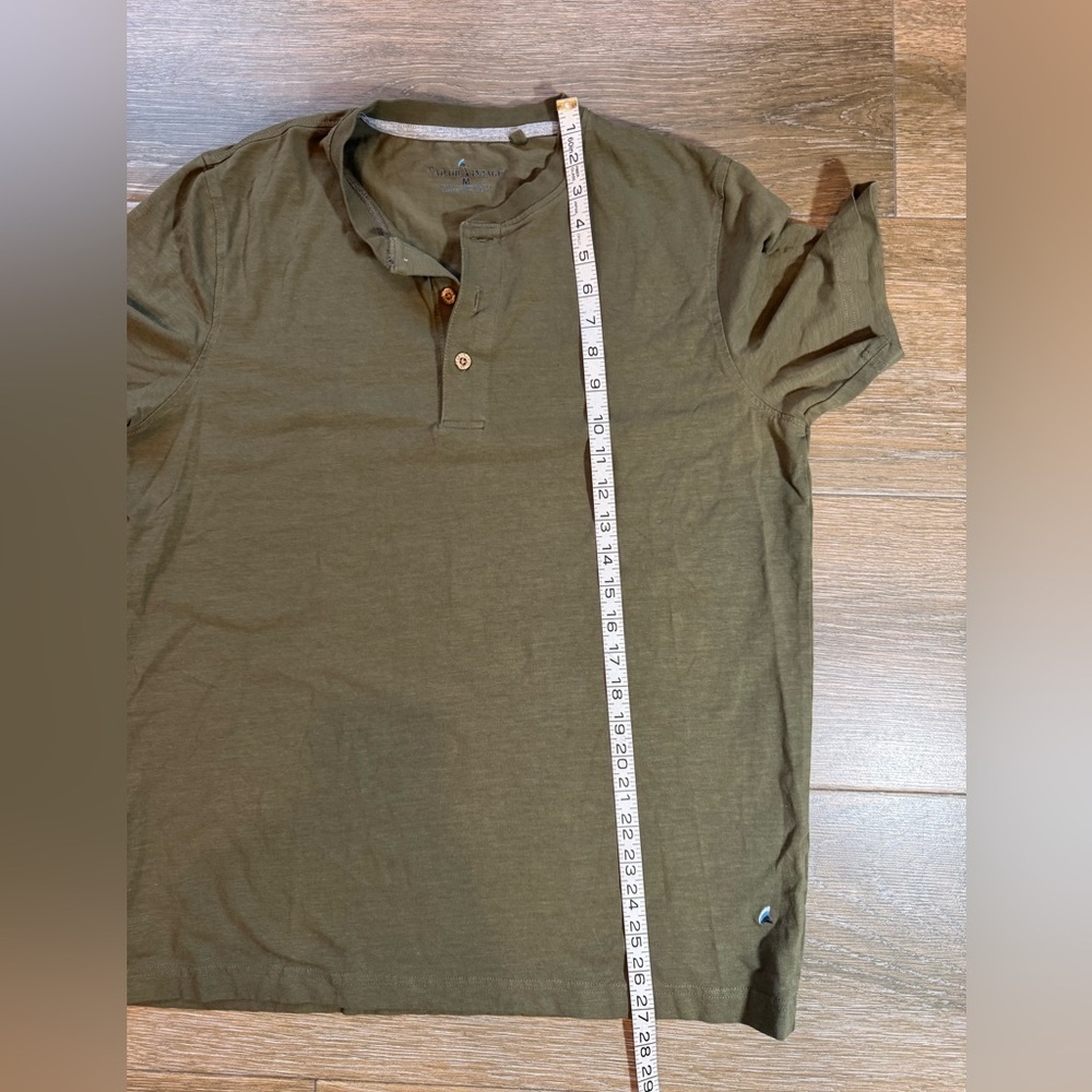 Tailor Vintage olive green men’s Henley T Shirt size medium - Picture 6 of 8